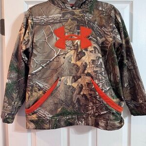 Under Armour Kids Camo Hoodie - Brown and Red- youth large